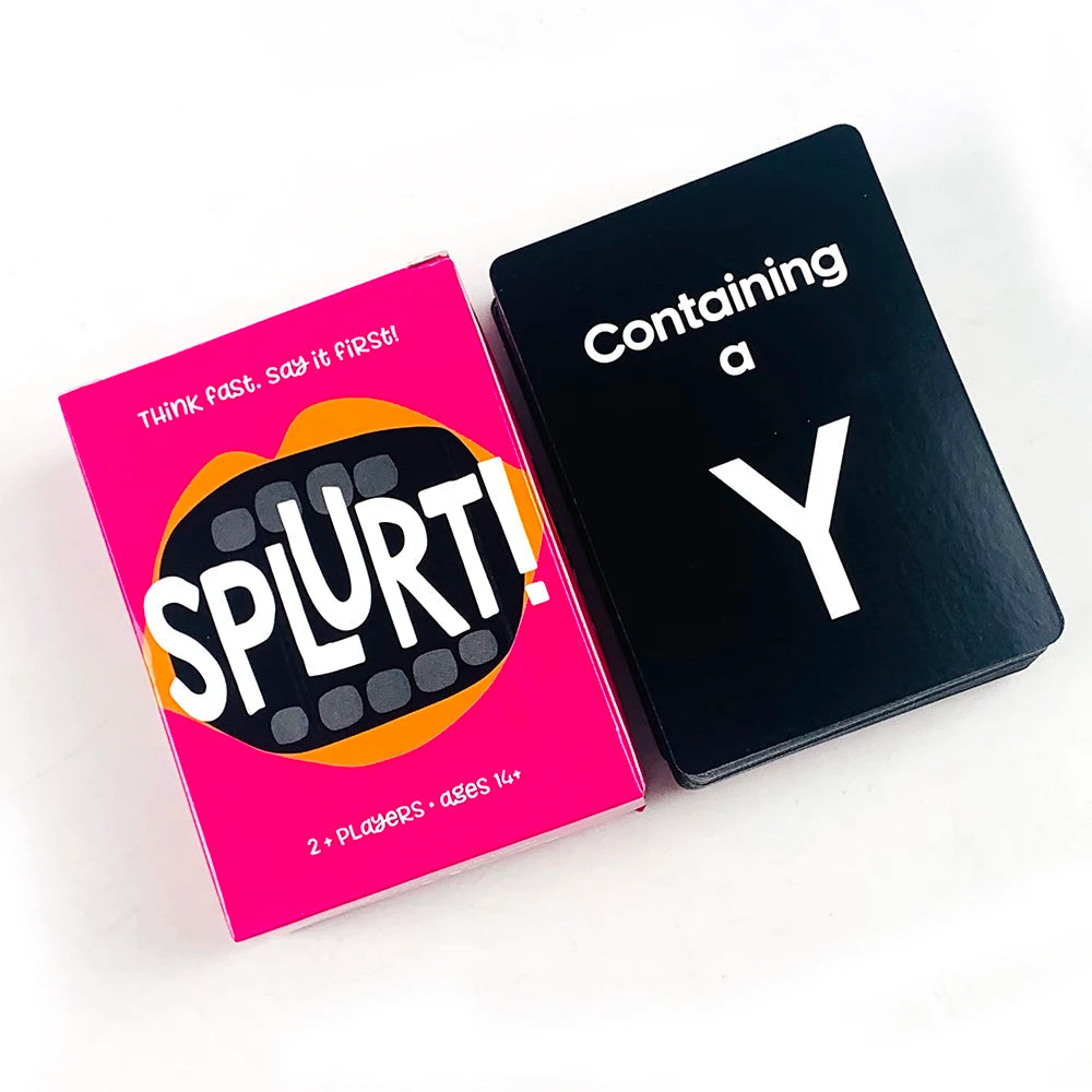 Splurt! Think Fast Say It First! Portable Party Card Travel Game Pink Board Game Birthday Gifts Family Gathering Game Cards Good Vibrations