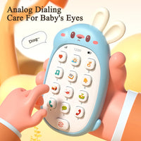 Baby Rabbit Mobile Phone Children's Toy Can Bite Puzzle Early Education Baby Multi functional Music Simulation Phone Good Vibrations