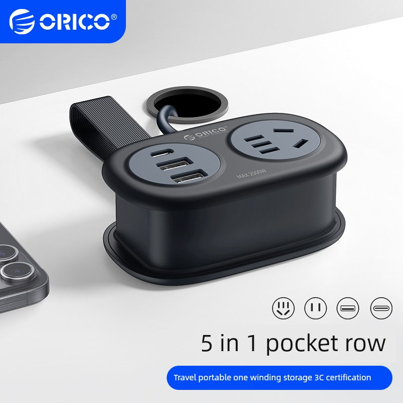 Orico Pocket Power Strip Portable Travel Socket Multifunctional Power Strip Dormitory USB Power Strip Desktop Charging Good Vibrations
