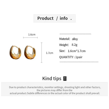 Punk Oval Hoop Earrings with Geometric Ear Buckle Minimalist U-Shaped Design for Daily Wear Fashionable Metal Accessory Good Vibrations