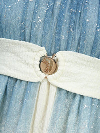 ROSEGAL Plus Size Ombre Print Cold Shoulder Blouse Flare Sleeves Asymmetrical Top For Women 2025 Autumn New Hot Stamping Detail Good Vibrations