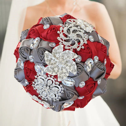 Green Crystal Wedding Bouquet Red Brooch bouquet wedding Wedding flowers Bridal Bouquets Good Vibrations