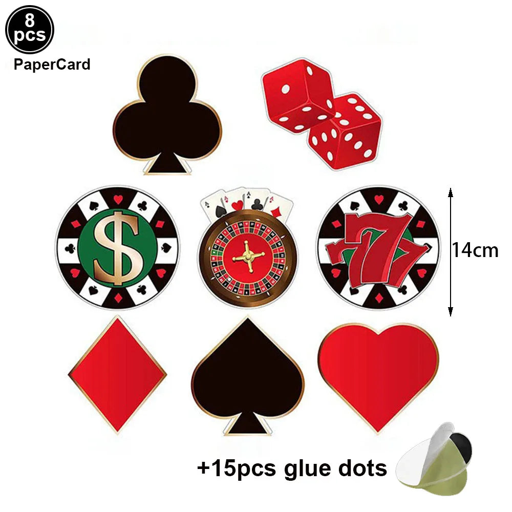 Casino Birthday Party Supplies for Adults Casino Party Decors Poker Paper Plates Cups Napkins Casino Night Vegas Supplies Favors Good Vibrations