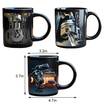 Ceramic Mug Mechanical Style Wide Mouth Design For Comfortable Drinking Experience Compact Portable Size Perfect For Daily Use Good Vibrations