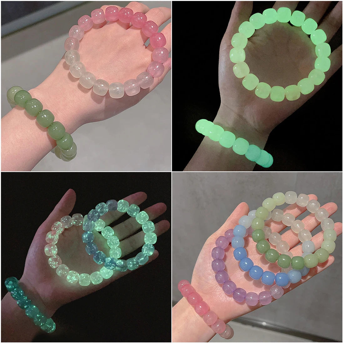 Luminous Bracelets For Women Men Fluorescent Natural Stone Bracelet Night Light Glowing Beads Bangle Fashion Jewelry Couple Gift Good Vibrations
