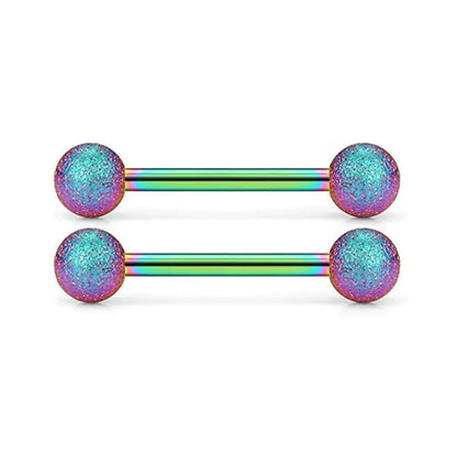 14G Tongue Rings Surgical Steel Straight Barbell Nipplerings Nipple Body Piercing Jewelry Long Barbell Bridge Tongue Rings Good Vibrations