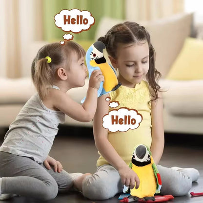 Talking Parrot Toy Interactive Stuffed Animal Plush Toy for Kids Record Parrot Repeat What You Say Funny Bird Toy Children Gift Good Vibrations