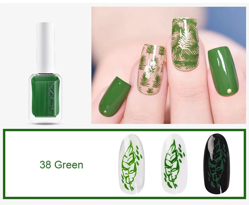 KADS Professional 11ml 24 Colors Nail Stamping Polish Gold Silver Nails Art Varnish for Stamping Plate DIY Nail Printing Polish Good Vibrations