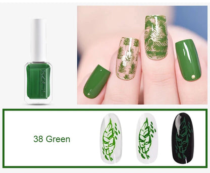 KADS Professional 11ml 24 Colors Nail Stamping Polish Gold Silver Nails Art Varnish for Stamping Plate DIY Nail Printing Polish Good Vibrations