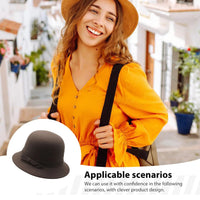 Summer Hats French Warm Bucket Hat Large Brim Bell Crown Flatters Face Shape for Women Daily Commute Vacations Autumn Winter Good Vibrations