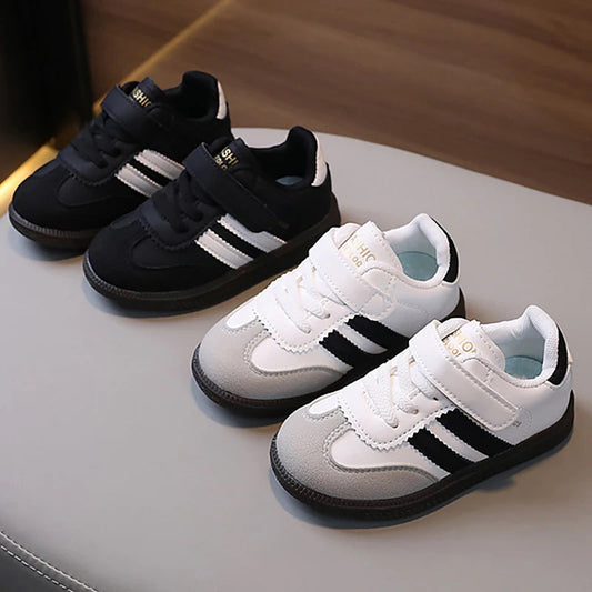 Fashion Sport Shoes For Children PU Leather Ergonomics Kids Sneakers Soft-soled Children's Sneakers Boy's Girl's Tennis Shoes Good Vibrations