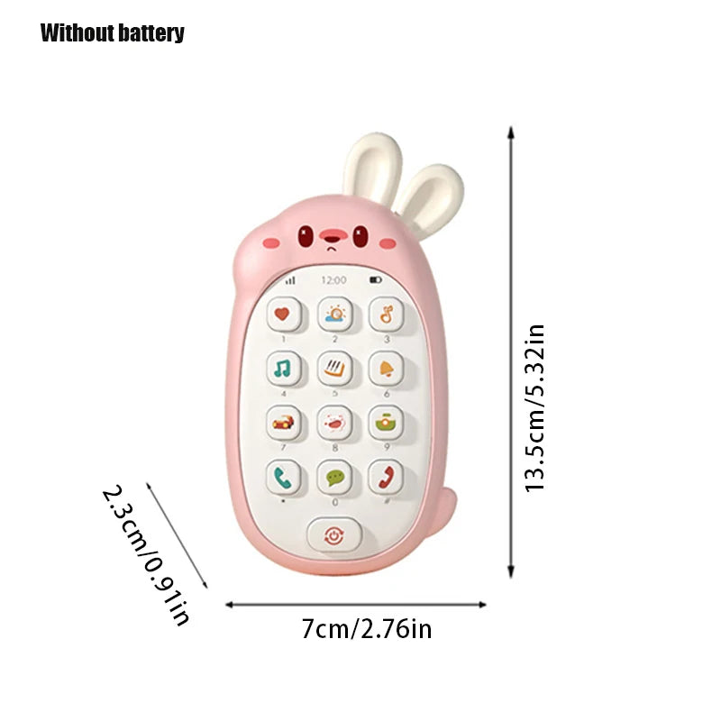 Baby Rabbit Mobile Phone Children's Toy Can Bite Puzzle Early Education Baby Multi functional Music Simulation Phone Good Vibrations