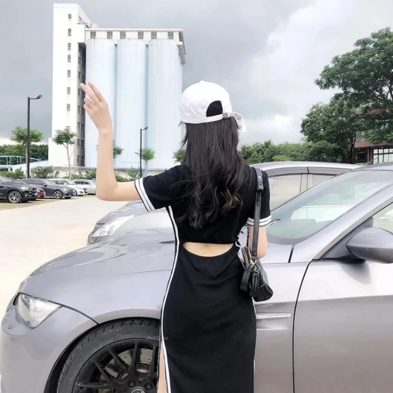 Black Woman Dress Dresses for Women 2025 Night Club Midi Tight Bodycon Clothes Promotion Luxury Outfits Harajuku Trendy Summer X Good Vibrations