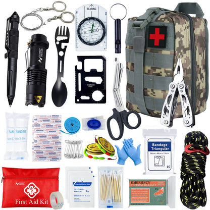 Survival First Aid Kit Survival Full Set Molle Outdoor Gear Emergency Kits Trauma Bag Camping Hiking IFAK Adventures Bag Good Vibrations