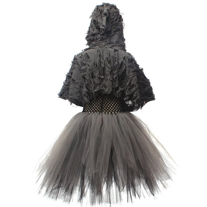 Halloween Grim Dresses Horror Death Cosplay Black Cloak Costume kids Girls Party Clothes Halloween Dress Demon Ghosts Costume Good Vibrations