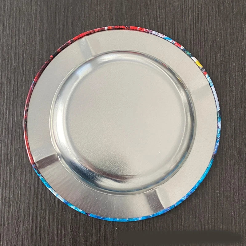 Round Cigarette Ashtray Tobacco Herb Metal Rolling Tray Smoking Accessories Bar Cigar Creative Personality Men's Gadgets Good Vibrations Adult Super Store