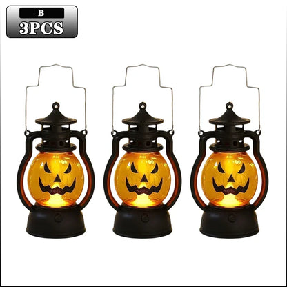 1-10PC Halloween Pumpkin Ghost Face Lamp Portable Skull Decoration Light for Bar Party Table Atmosphere Prop Halloween Decor Use Good Vibrations