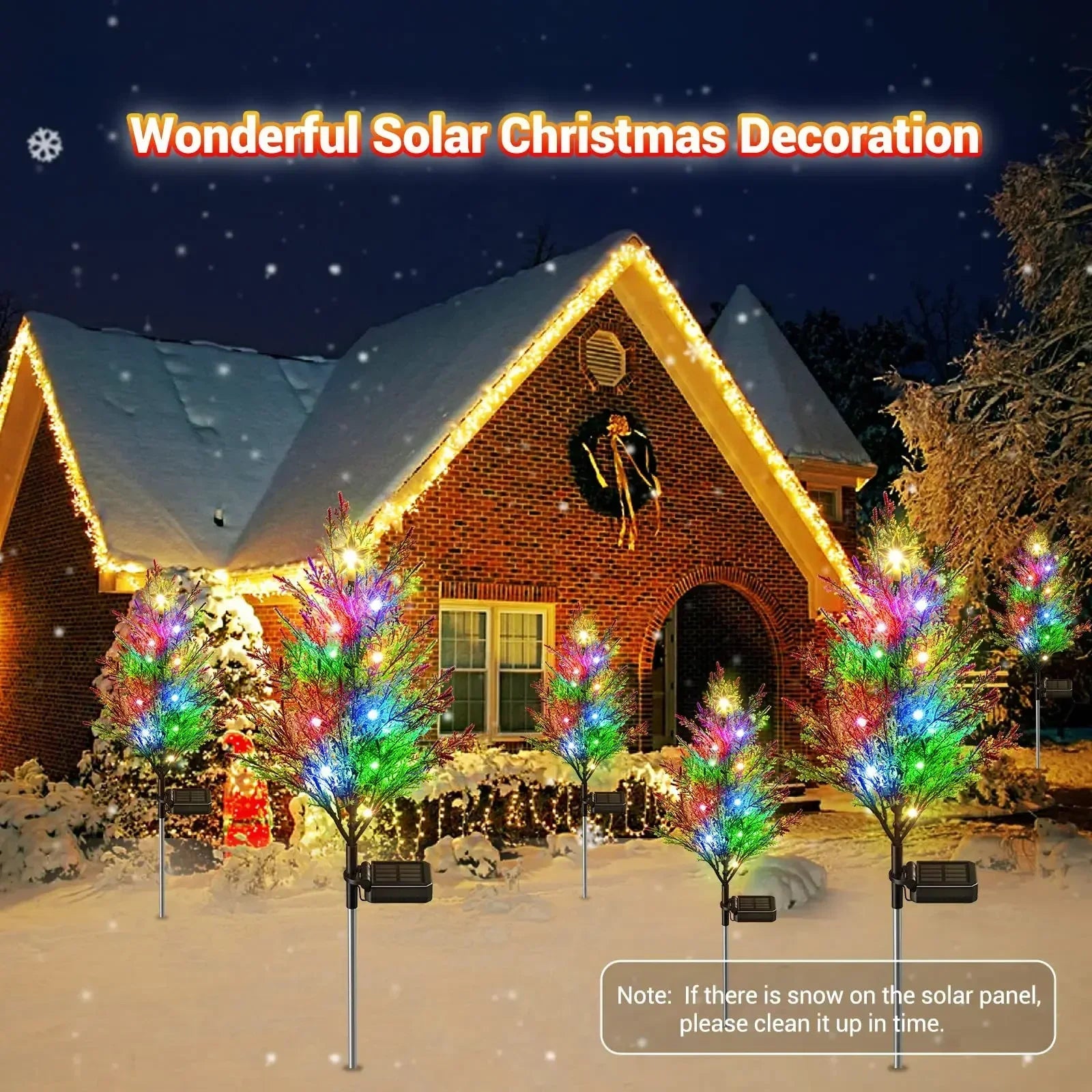 2025 Hot Outdoor Decoration Christmas Tree Light Solar Charging Simulation Pine Tree 20 LED Lawn Light Garden Decoration Light Good Vibrations