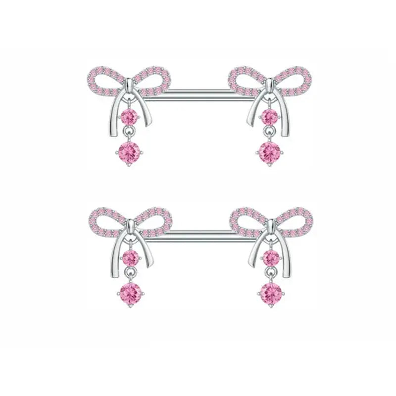1Pair Pink Butterfly Nipple Piercing Jewelry Shiny Crystal Nipple Rings For Women Girls Heart Nipple Barbells Piercing Pezon Good Vibrations Adult Super Store