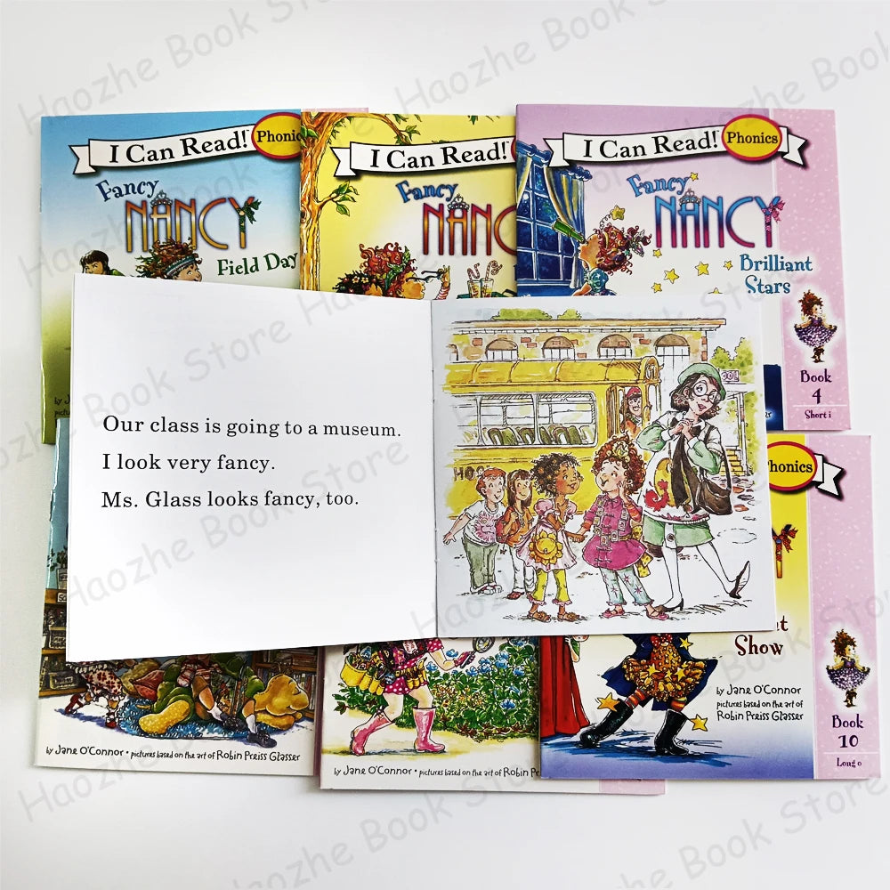 12 Books Set Fancy Nancy I Can Read Phonics English Picture Book Story Pocket Book for Children Kids Montessori Bedtime Reading Good Vibrations