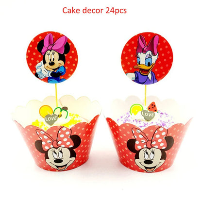 Mickey Mouse Theme Disposable Tableware Cups Plate Baby Children Birthday Party Supplies Boy Family Good Friend Party Decoration Good Vibrations