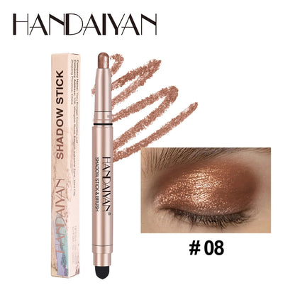 Double-head Eyeshadow Stick Pink Brown Green Black Eyeshadow Pen High Gloss Pearly Metallic Eye Shadow Sticks Waterproof Make Up Good Vibrations