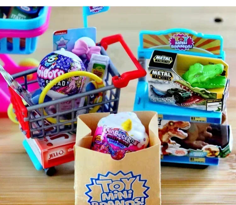5 Surprise Ball Mini Brands Supermarket Shopping Scene Miniature Gashpon Capsule Toy Figurines Collection Kids Birthday Gifts Good Vibrations