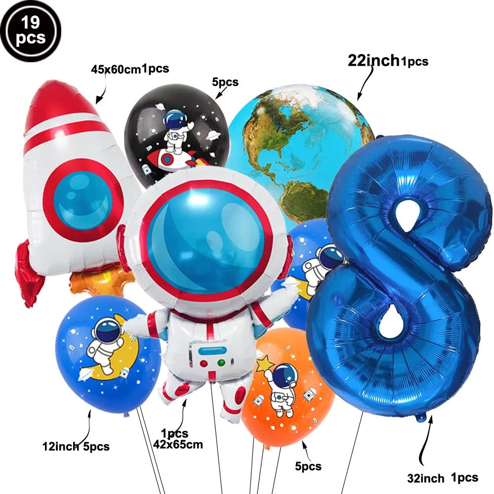 4D Standing Astronaut Spaceman Balloons Rocket Foil Balloons Kids Toys Baby Shower Outer Space Themed Birthday Party Decorations Good Vibrations