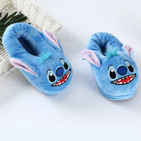 Cartoon Stitch Plush Home Slippers Cute Autumn Winter Cotton Warm Slipper Kids Women Stuffed Doll Indoor Shoes Christmas Gift Good Vibrations