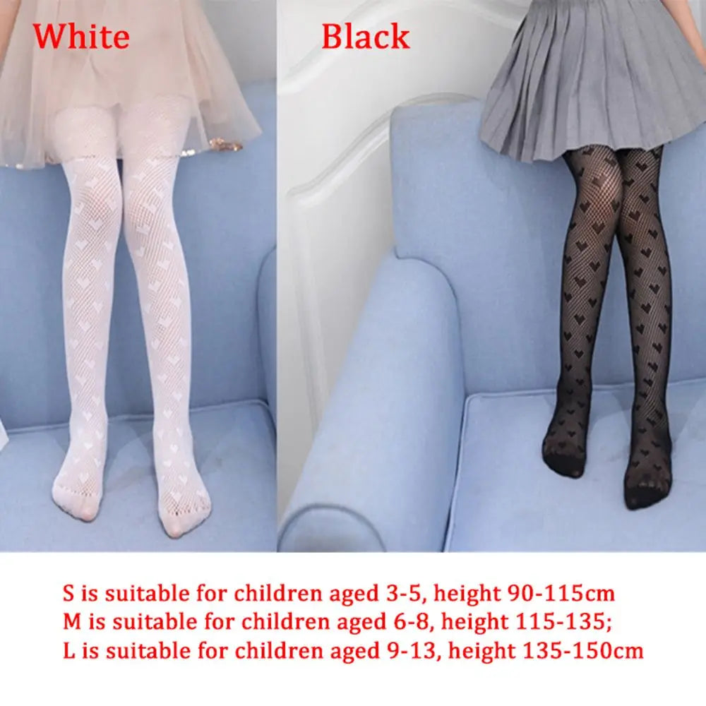Spring Summer Autumn Mesh Thin Baby Girls Pantyhose Kids Princess Tights Children Stockings Love Soft Hosiery Good Vibrations