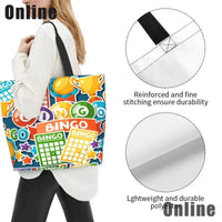 I Love Bingo Game Funny Handbags Shoulder Bags Casual Shopping Girls Tote Bag for Women Folding Reusable Shopping Bags Good Vibrations