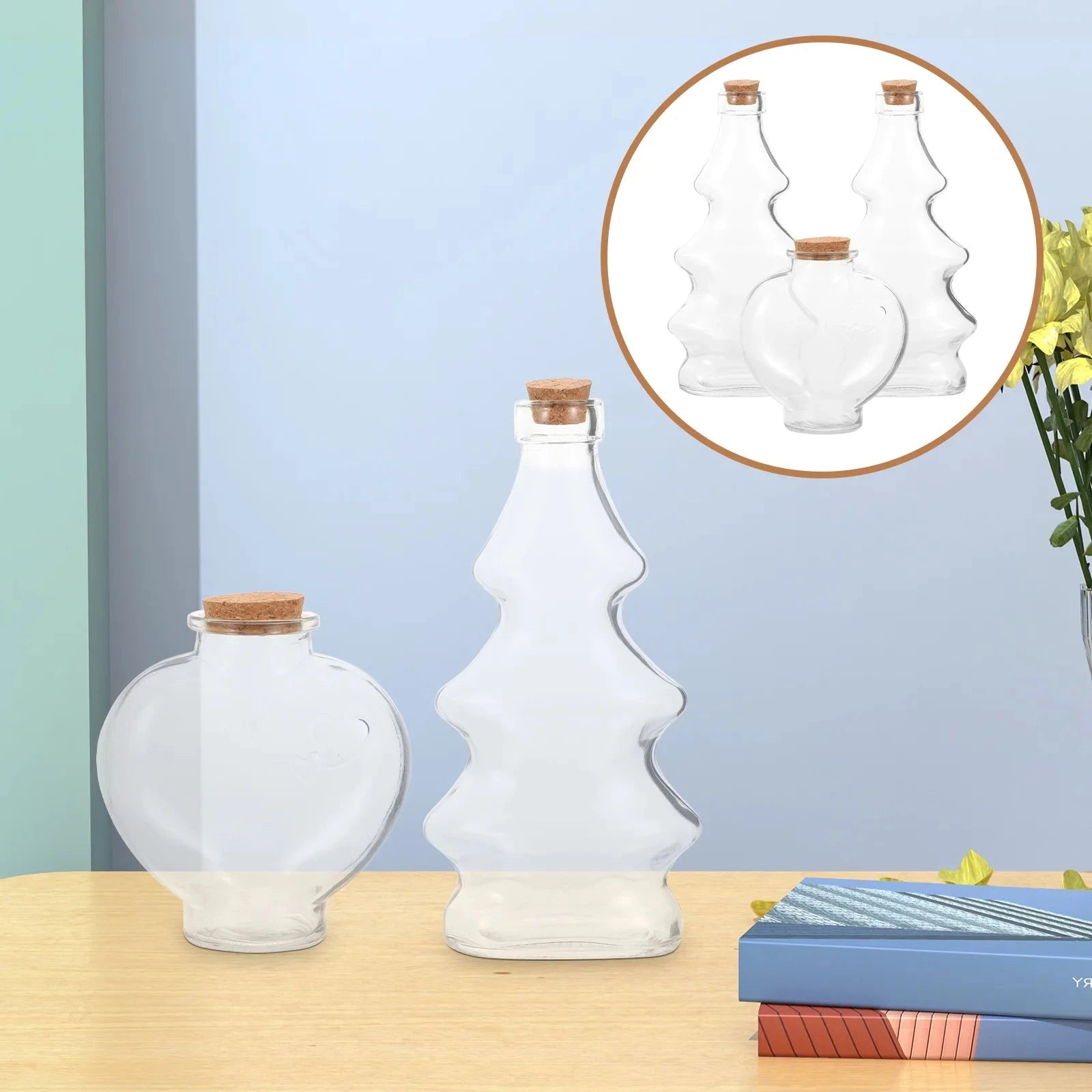 3 Pcs Wedding Sand Ceremony Bottle Set Glass Jars Storage Containers Transparent Landscape Bottles Wishing Jars Mini Bottles Good Vibrations