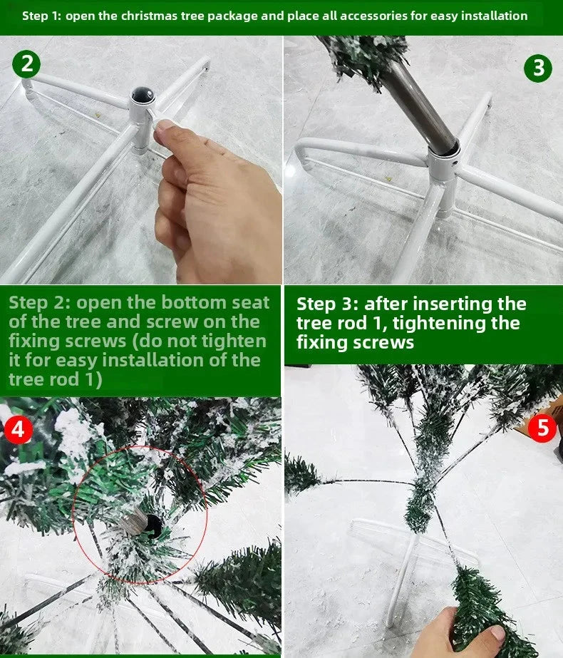 White Flocked PVC Christmas Tree Realistic Snow Effect Artificial Pine Xmas Tree for Shop Window Display Decoration Good Vibrations