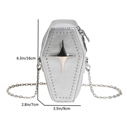 New Coffin Shape Purses Shoulder Bag 2023 Halloween Handbag Crossbody Bag Coffin Purses Women Gothic Women Bag Good Vibrations