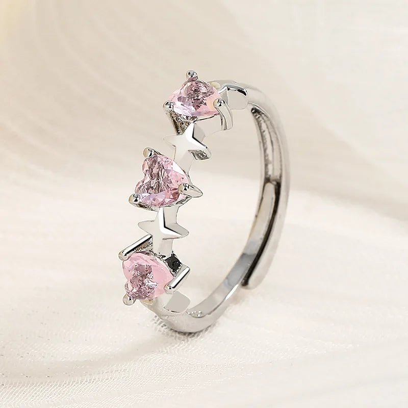 925 Sterling Silver Ring Hot AAA Zircon adjustable Size Engagement Rings For Women Wedding Ring Party Fashion Nice Jewelry Gift Good Vibrations