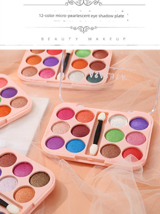 Kids Stage Performance Eye Shadow Plate Color Fashion Makeup Purple Yellow Blue Green Red Pink Pull Good Vibrations