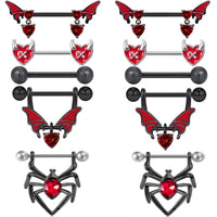 Stainless Steel Pink Bunny Nipple Piercing Jewelry Set 14G Green Bat Nipple Rings Bulk Cat Nipple Barbell Pack Piercing Pezon Good Vibrations Adult Super Store