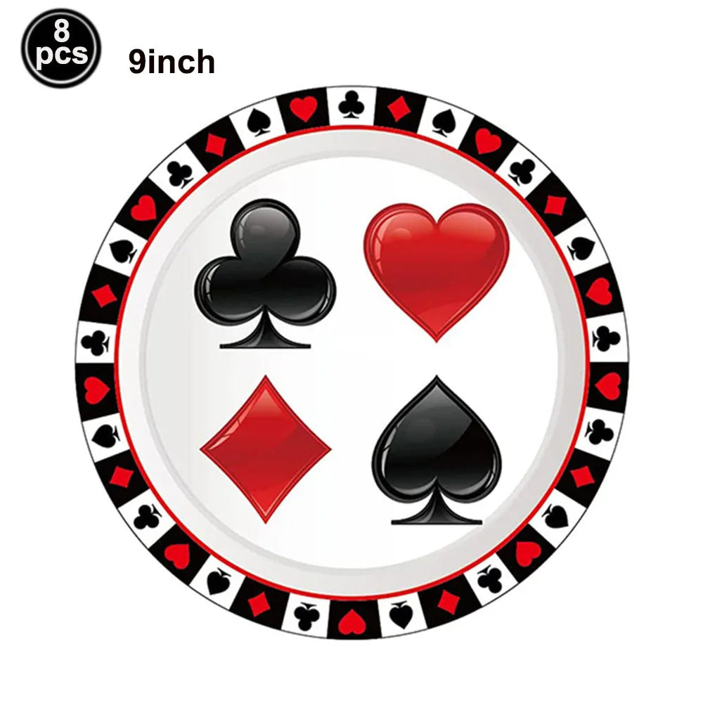 Casino Birthday Party Supplies for Adults Casino Party Decors Poker Paper Plates Cups Napkins Casino Night Vegas Supplies Favors Good Vibrations