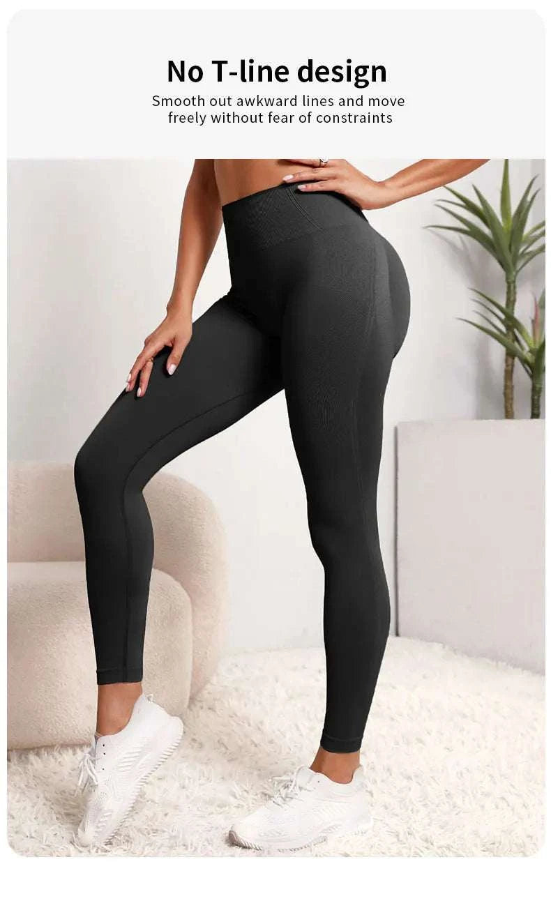 New High Waist Yoga Pants for Women - Tummy Control Leggings, Stretchy Soft Workout Running Pants, Comfortable Gym Sports Pants" Good Vibrations