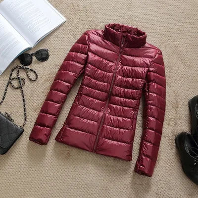 2021 New 90% Duck Down Jacket Women Autumn Winter Coat Lady Ultralight Down Jacket Good Vibrations