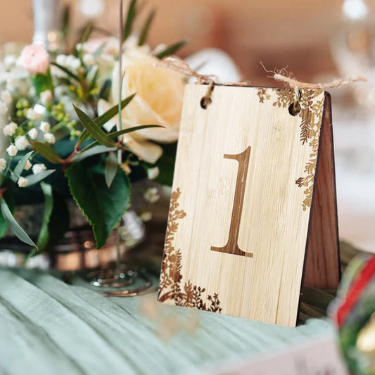5 pcs Wooden Wedding Table Number Set,Reusable Seating Chart Table Number Card,Perfect For Wedding,Events Or Catering Decoration Good Vibrations