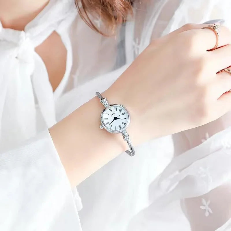 Fashion Bracelet Watches for Women Luxury Stainless Steel Retro Ladies Quartz Wristwatches Women Dress Clock 여자시계 Good Vibrations