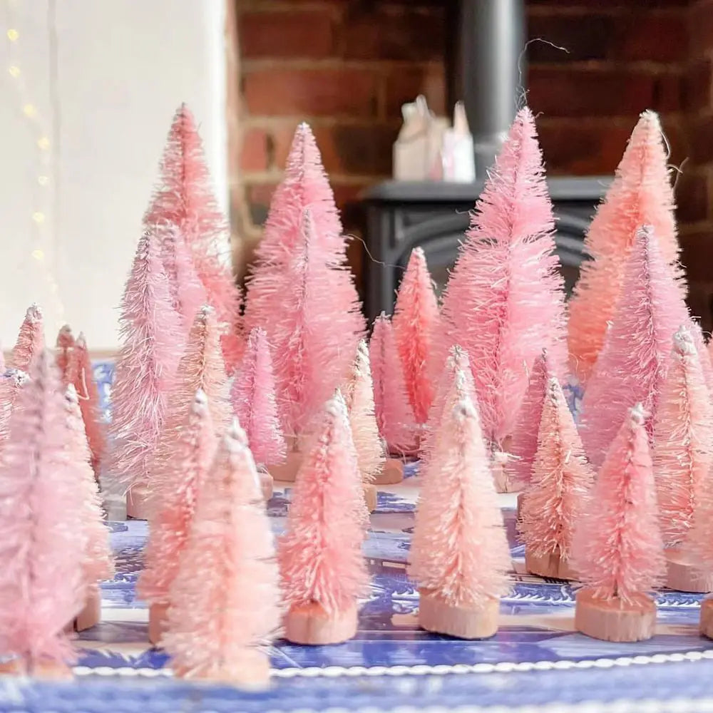 8PCS Artificial Mini Christmas Pine Tree Muliti Size Colorful Trees for Xmas Home Desktop Ornaments Noel Party Table Decoration Good Vibrations