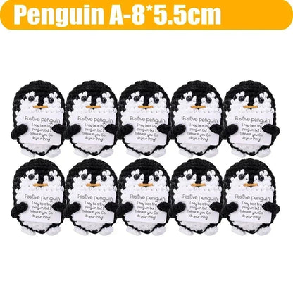 Positive Energy Handmade Plush Wool Knitting Shark Potatoes Doll Emotional Support Hug Pocket with Card Creative Festivals Gift Good Vibrations