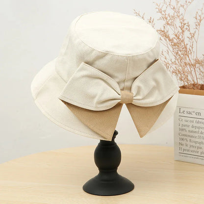 Women's hat, big brim hat, women's summer fisherman's hat, casual sun protection bow, versatile sun hat Good Vibrations