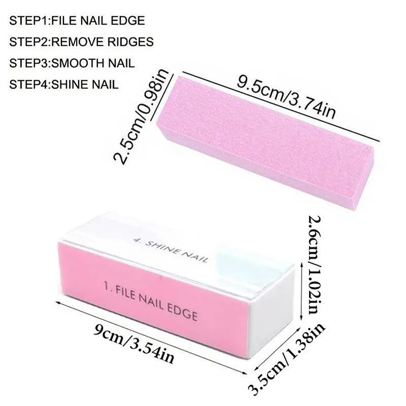 10Pcs/lot Nail Art 100/180 Grit Professional Files Buffer Sponge Block Brush Nail Scissors Kit With Cuticle Nipper Pushers Good Vibrations