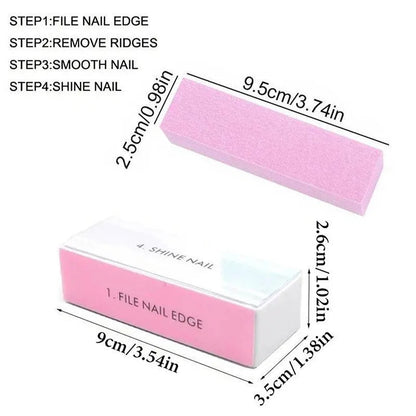 10Pcs/lot Nail Art 100/180 Grit Professional Files Buffer Sponge Block Brush Nail Scissors Kit With Cuticle Nipper Pushers Good Vibrations