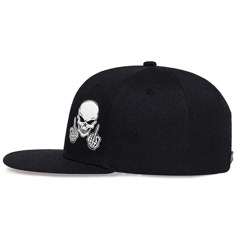Unisex Skeleton Finger Embroidery Hip-hop Hats Spring Autumn Outdoor Adjustable Casual Baseball Caps Sunscreen Hat Good Vibrations