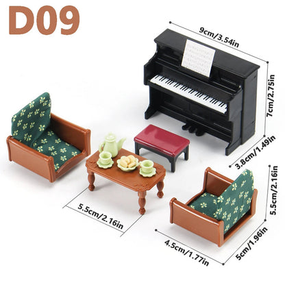 1:12 Miniature Furniture Forest Family Kitchen Toy Dining Table Dollhouse Accessories Bathroom Pretend Play For Girl Gifts Toys Good Vibrations