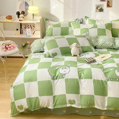 Bedding Set for Girl Boy Bedroom KIDS Modern Comforter Duvet Cover Flat Sheet Pillowcase  Home Textile Soft Bed Linen Good Vibrations